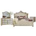 Coaster Antonella Eastern King Bed 4-Piece Set, Ivory/Camel