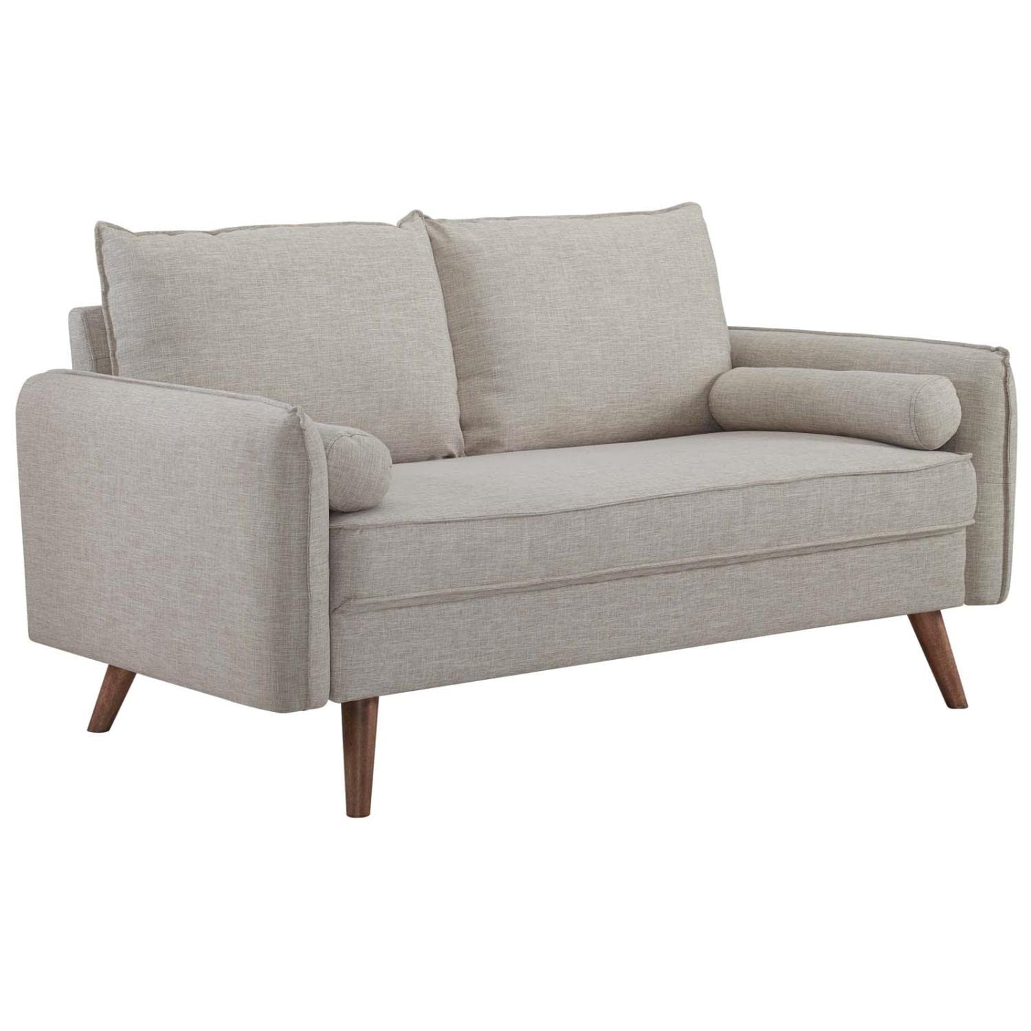 Modway Revive Upholstered Fabric Sofa And Loveseat Set, Beige