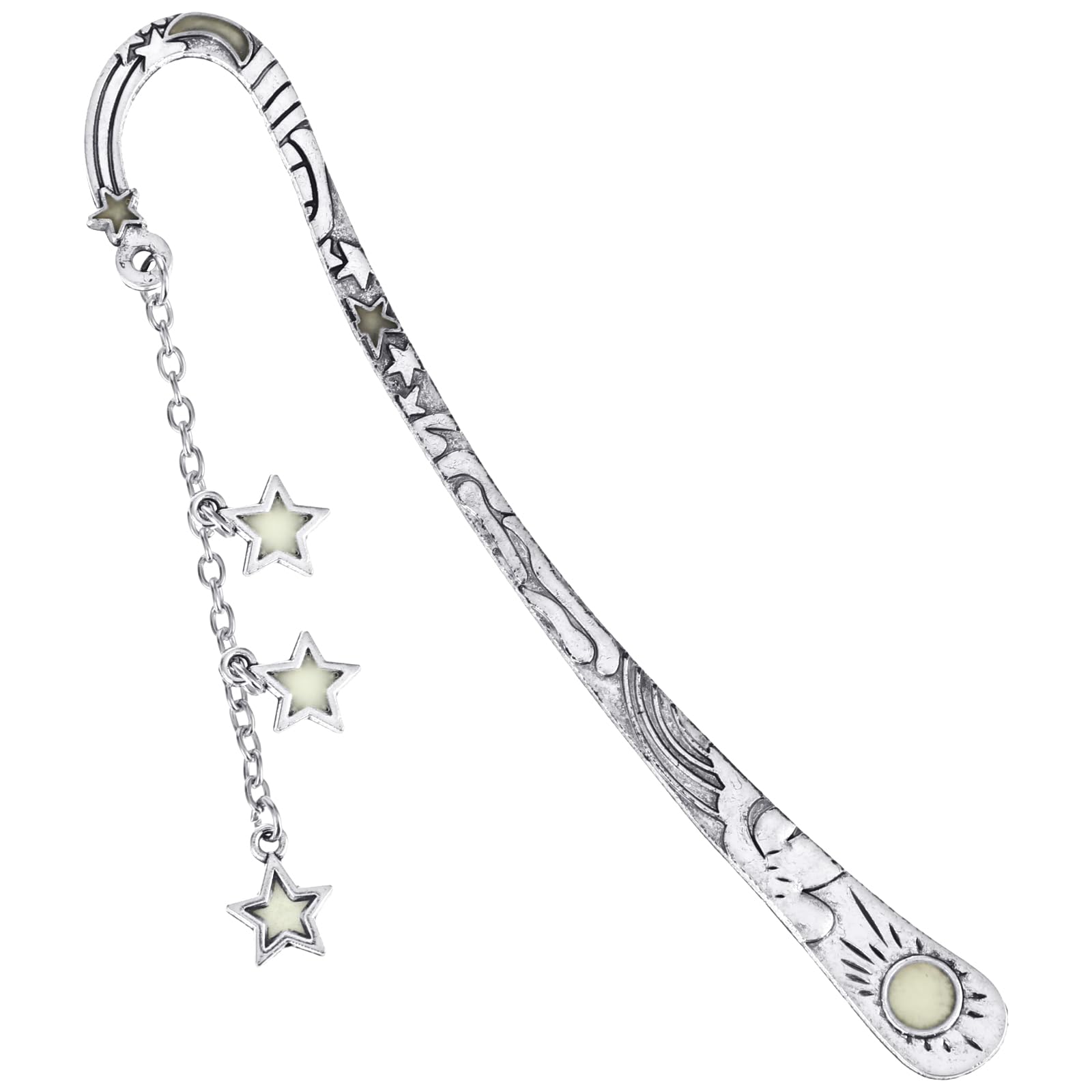 Jeffdad Moon And Stars Bookmark Luminous, Glow In The Dark Butterfly Bookmark, Fantasy Luminous Bookmark Gifts For Women Girls,