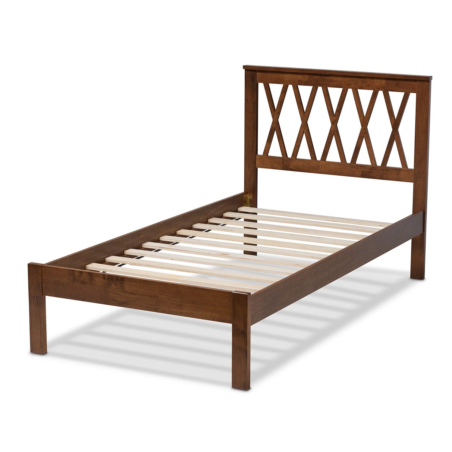 Baxton Studio Malene Twin Size Brown Finished Wood Platform Bed