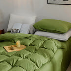 Jellymoni Cotton Duvet Cover Twin Size - 100% Washed Cotton Linen Feel Textured Comforter Cover, 2 Pieces Breathable Soft Beddin