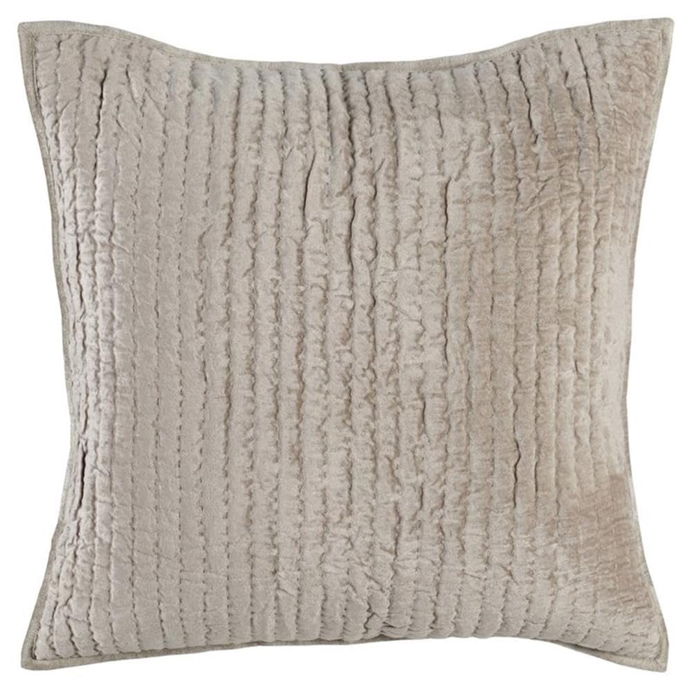 Kosas Home Dimitry 26X26 Velvet And Solid Cotton Euro Sham In Pebble Beige