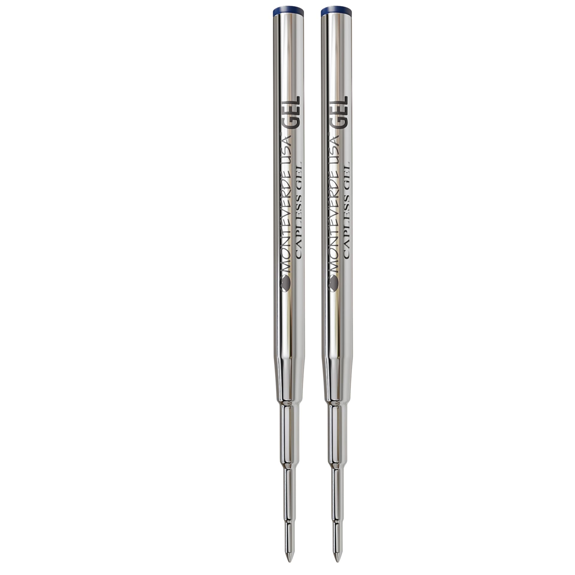 Monteverde Usa Capless Gel Refill To Fit Montblanc Ballpoint Pens - Medium Point, Blue/Black (2 Pack) (M432Bb)