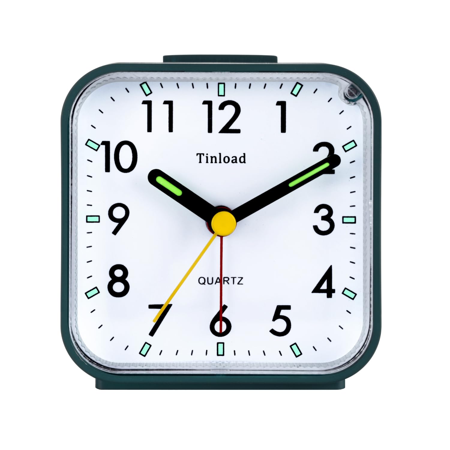 Tinload Small Battery Analog Alarm Clock Silent Non Ticking, Ascending Beep Sounds, Snooze,Light Functions