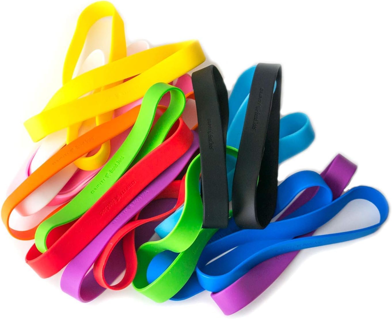 Grifiti Elastic Band Joes 6' X 0.75' Silicone Rubber Bands Colorful Assorted 20 Pack Long Lasting, Cooking Grade, Folders, Hot