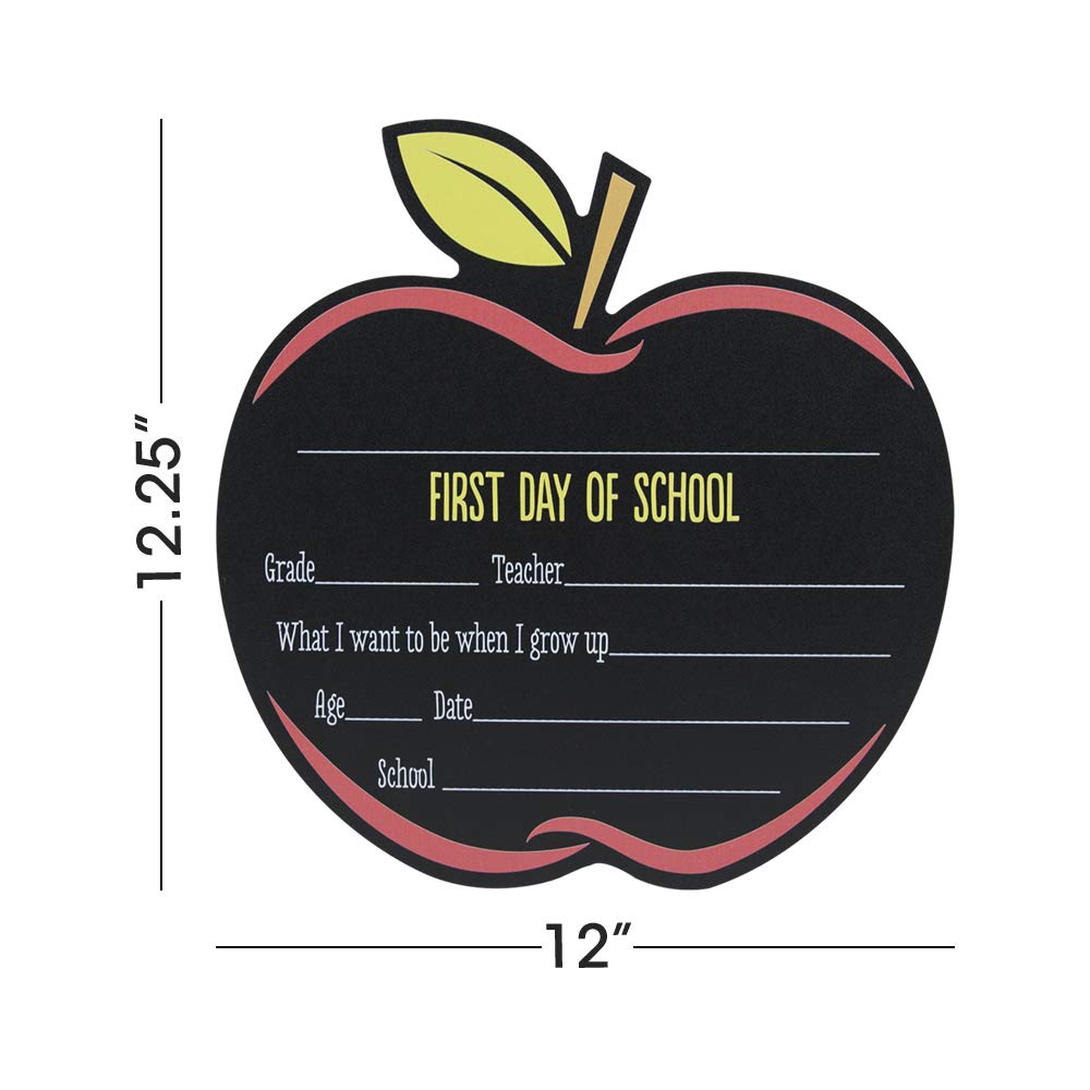 Canopy Street First & Last Day Of School Reusable Chalkboard Sign Photo Prop Set - Easy Clean Back To School And Last Day Sign -