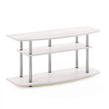 Furinno Frans Turn-N-Tube Tv Stand For Tv Size Up To 43 Inch, 3-Tier, White Oak