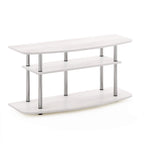 Furinno Frans Turn-N-Tube Tv Stand For Tv Size Up To 43 Inch, 3-Tier, White Oak