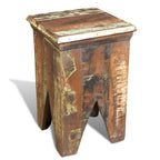 vidaXL Farmhouse-Style Stool - Antique Solid Reclaimed Wood, Durably Handmade and Polished, Environmentally Friendly, Ideal for Home or Café Use