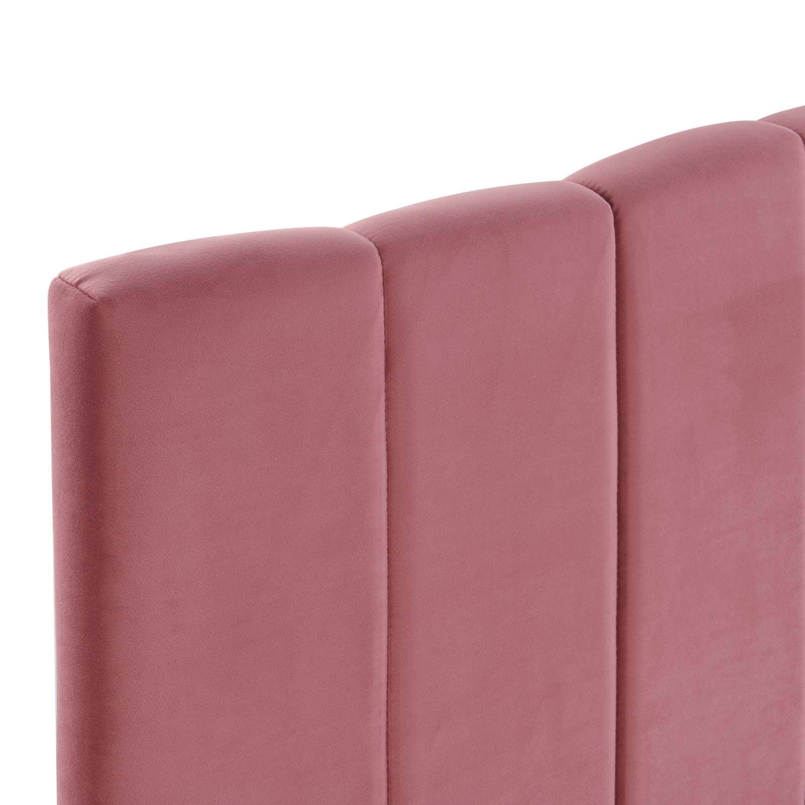Modway Camilla Channel Tufted Performance Velvet King/California King Headboard In Dusty Rose