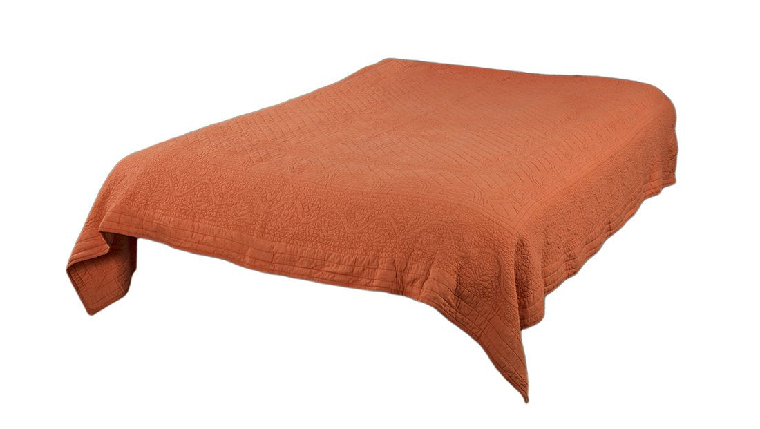 Rizzy Home | BT1791 | Cotton Quilt | 106&quot;x92&quot; Orange Floral