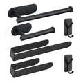HUFEEOH Adhesive Bathroom Accessories Set, 6 Piece Bathroom Hardware Set Towel Racks for Bathroom Wall Mounted Black Towel Bar S