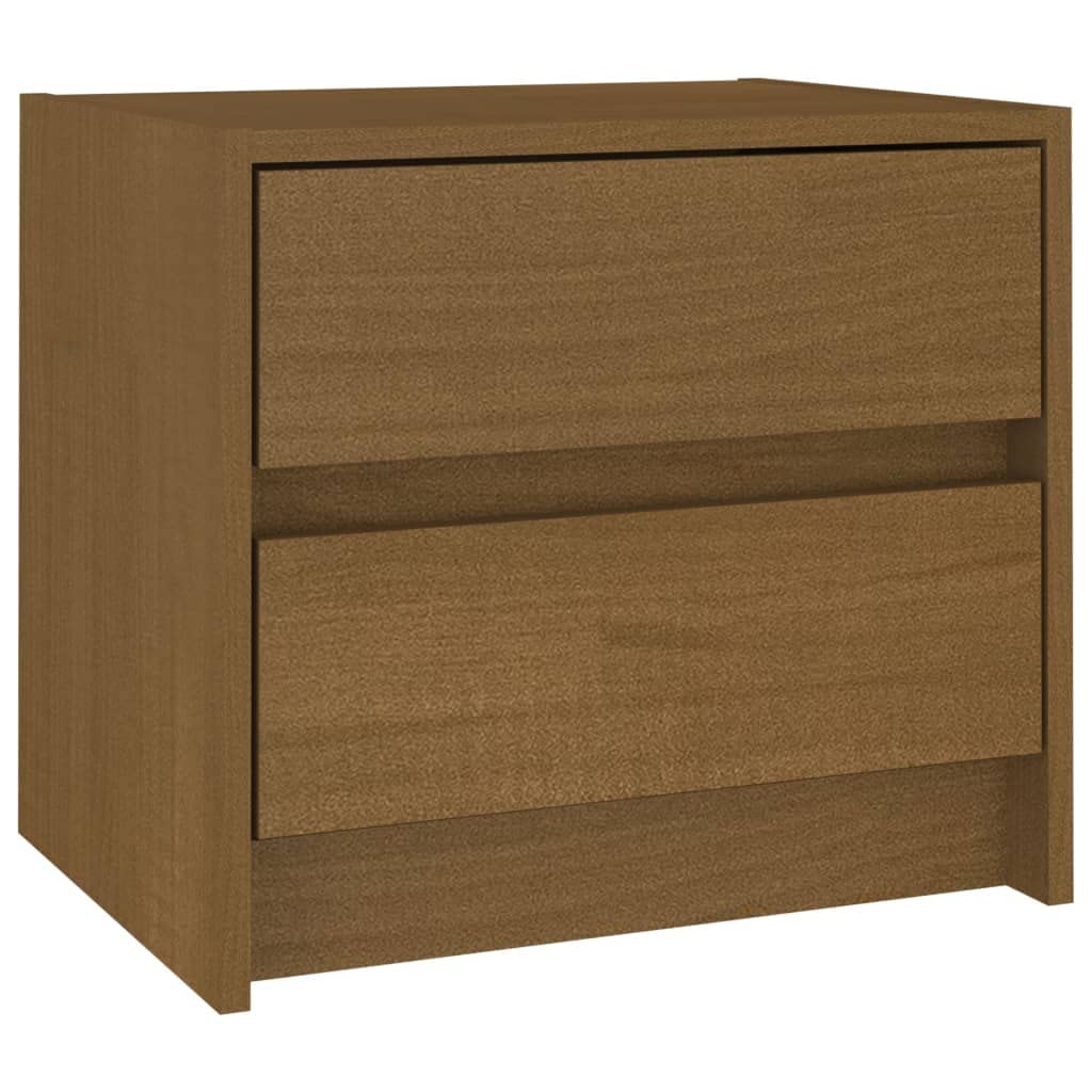 Vidaxl Bedside Cabinet Honey Brown 15.7&quot;X12&quot;X14&quot; Solid Wood Pine