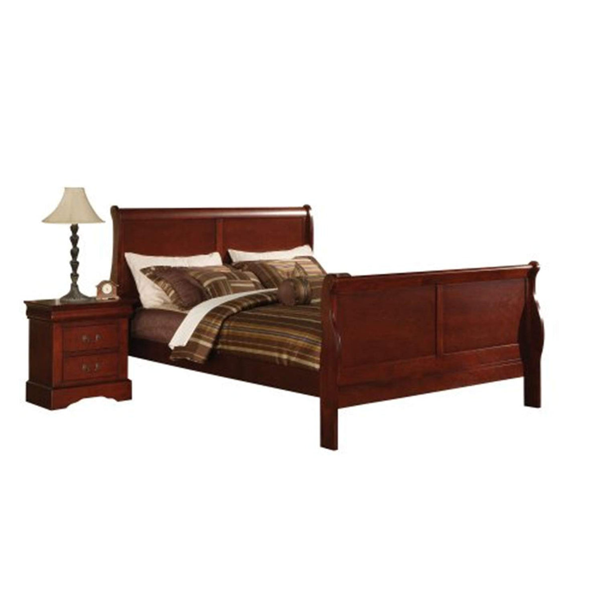 Acme Louis Philippe III California King Bed, Cherry (1Set/2Ctn) /Cherry/Traditional