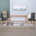 vidaXL Dining Chairs Set of 2 - Upholstered Side Chairs - Gray Fabric - Modern Wood Frame - Ideal for Dining and Living Rooms - 16.5" W x 21.5" D x 37.8" H