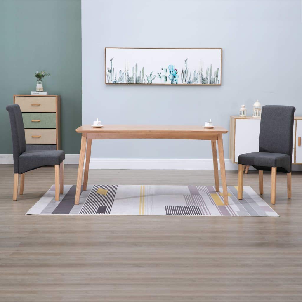 vidaXL Dining Chairs Set of 2 - Upholstered Side Chairs - Gray Fabric - Modern Wood Frame - Ideal for Dining and Living Rooms - 16.5" W x 21.5" D x 37.8" H