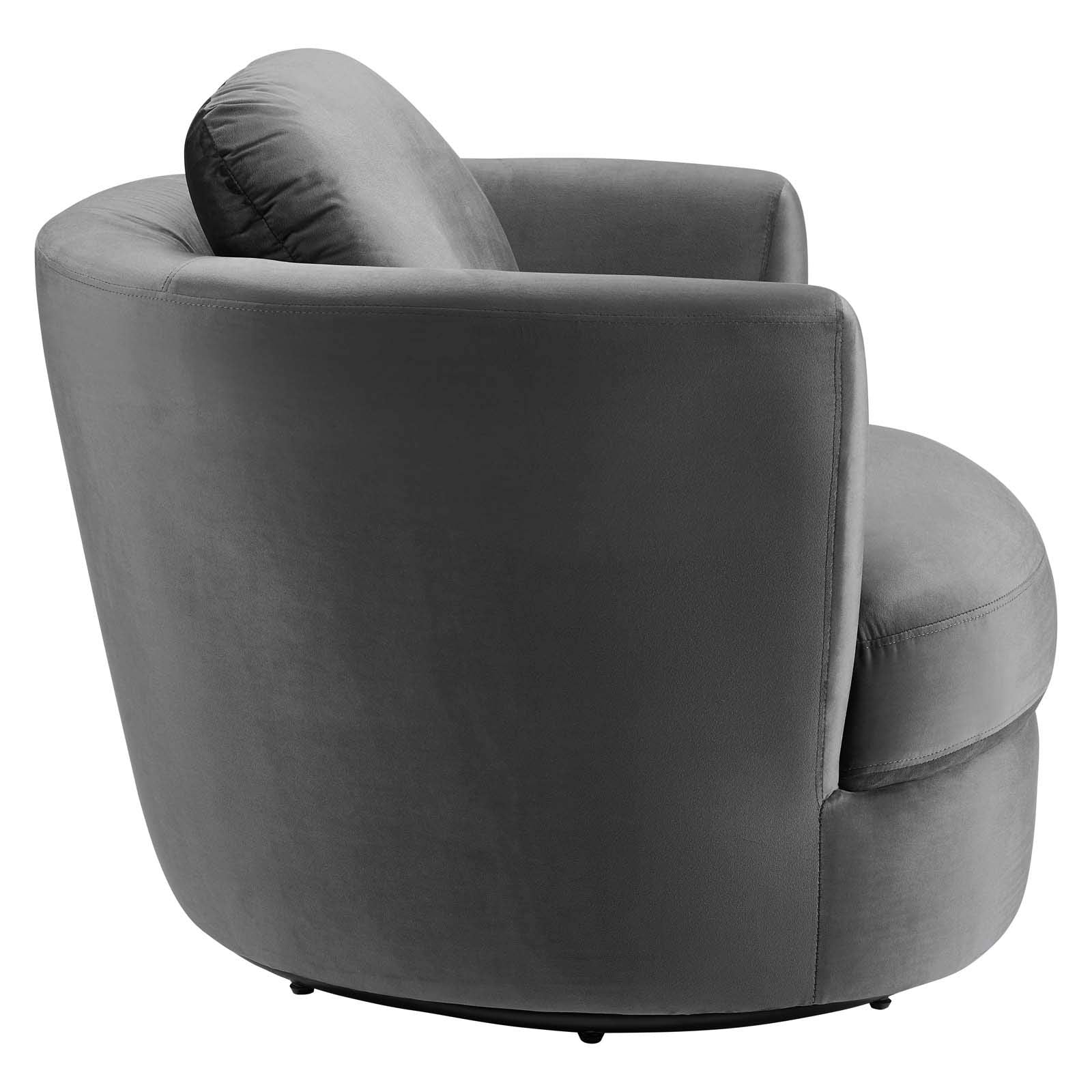 Modway Pirouette Channel Tufted Performance Velvet Swivel Chair In Gray, Grey