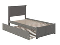 Afi Nantucket Twin Size Platform Bed With Footboard And Twin Trundle In Grey
