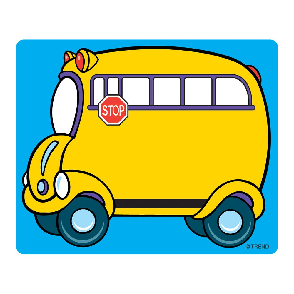 Trend Enterprises, Inc. Self Adhesive Name Tags, School Bus, 2-1/2' X 3', 36 Count