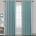 H.Versailtex Blackout Curtains Thermal Insulated Window Treatment Panels Room Darkening Blackout Drapes For Living Room Back Tab/Rod Pocket Bedroom Draperies (2 Panels, Mineral Blue, 52 X 84 Inch)