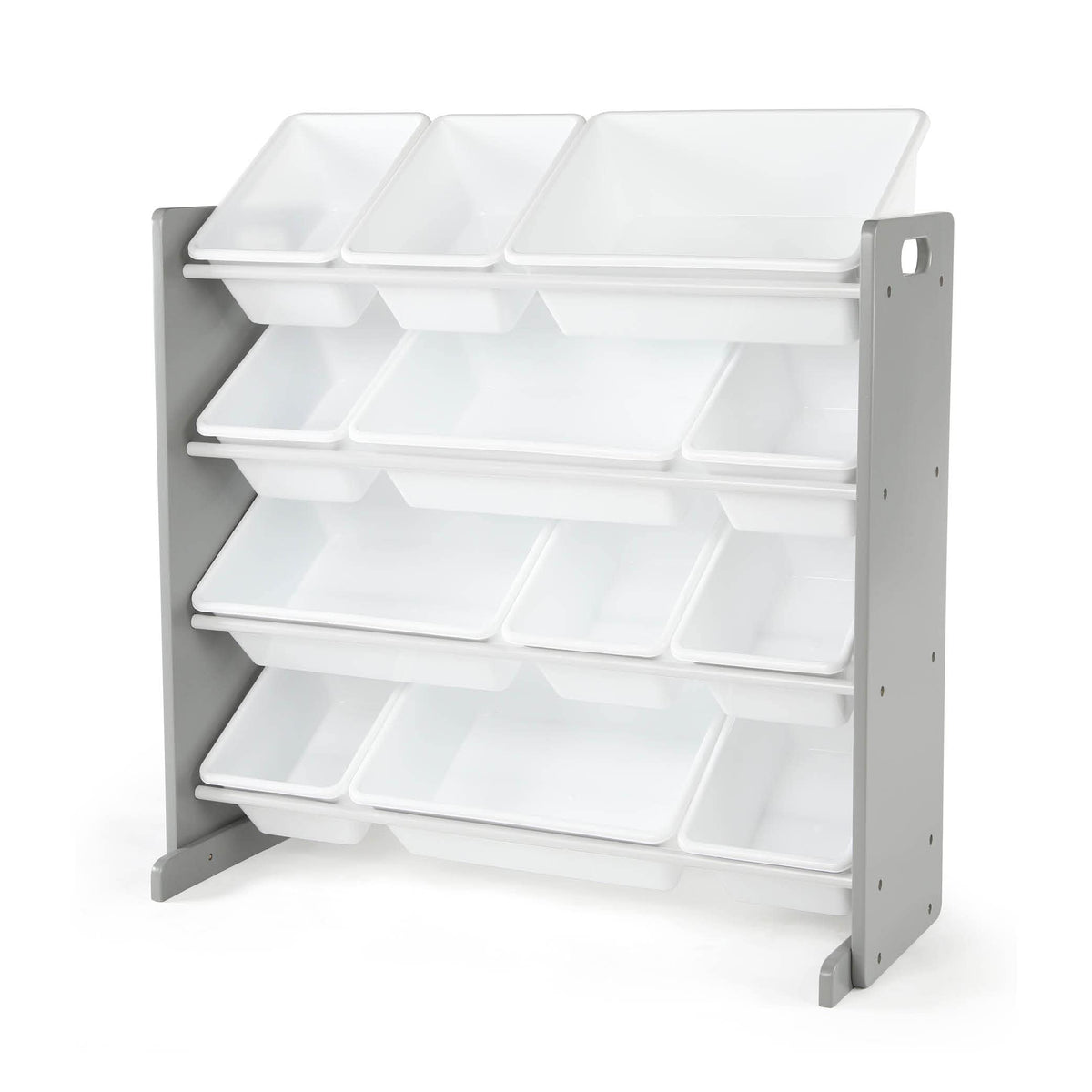 Humble Crew, Grey/White Kids Toy Organizer With 12 Storage Bins, Toddler