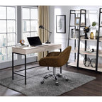 Acme Wendral Wooden Top Writing Desk with 2 Drawers in Natural and Black