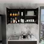 Wall Cabinet Ontario, Double Door - Black