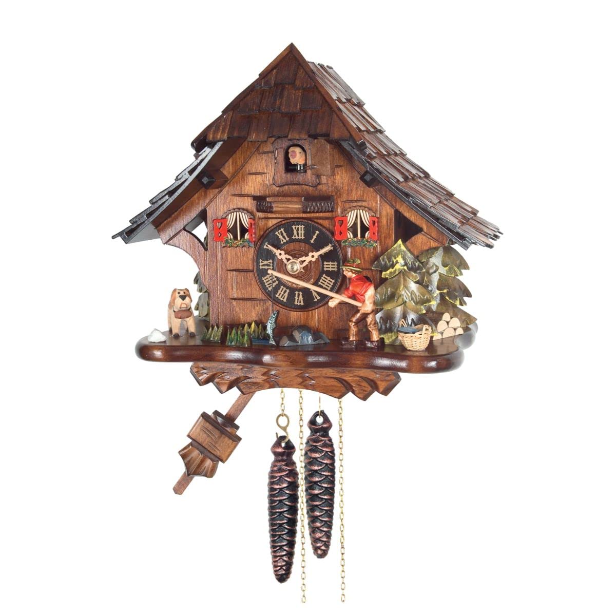 Alexander Taron 4929 Engstler Weight-Driven Cuckoo Clock-Full Size-10 H X 11&quot; W X 7&quot; D, Brown