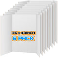 Wints 6 Packs 36 ' X 48 ' Trifold Poster Board White Trifold Poster Boards Corrugated Presentation Board Large&Sturdy Foldable
