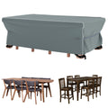 Velway Patio Furniture Set Cover - Heavy Duty 420D Waterproof Weatherproof Sofa Couch Set Covers Garden Dining Table Chair Set Cover With Reflective Tape Rectangular 84'L X 52'W X 29'H - Grey