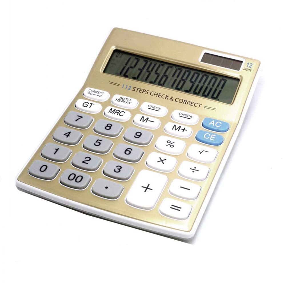 Meichoon Standard Function Desktop Calculator, Solar Battery Dual Power With 12 Digit Large Lcd Display Basic Calculating Machin