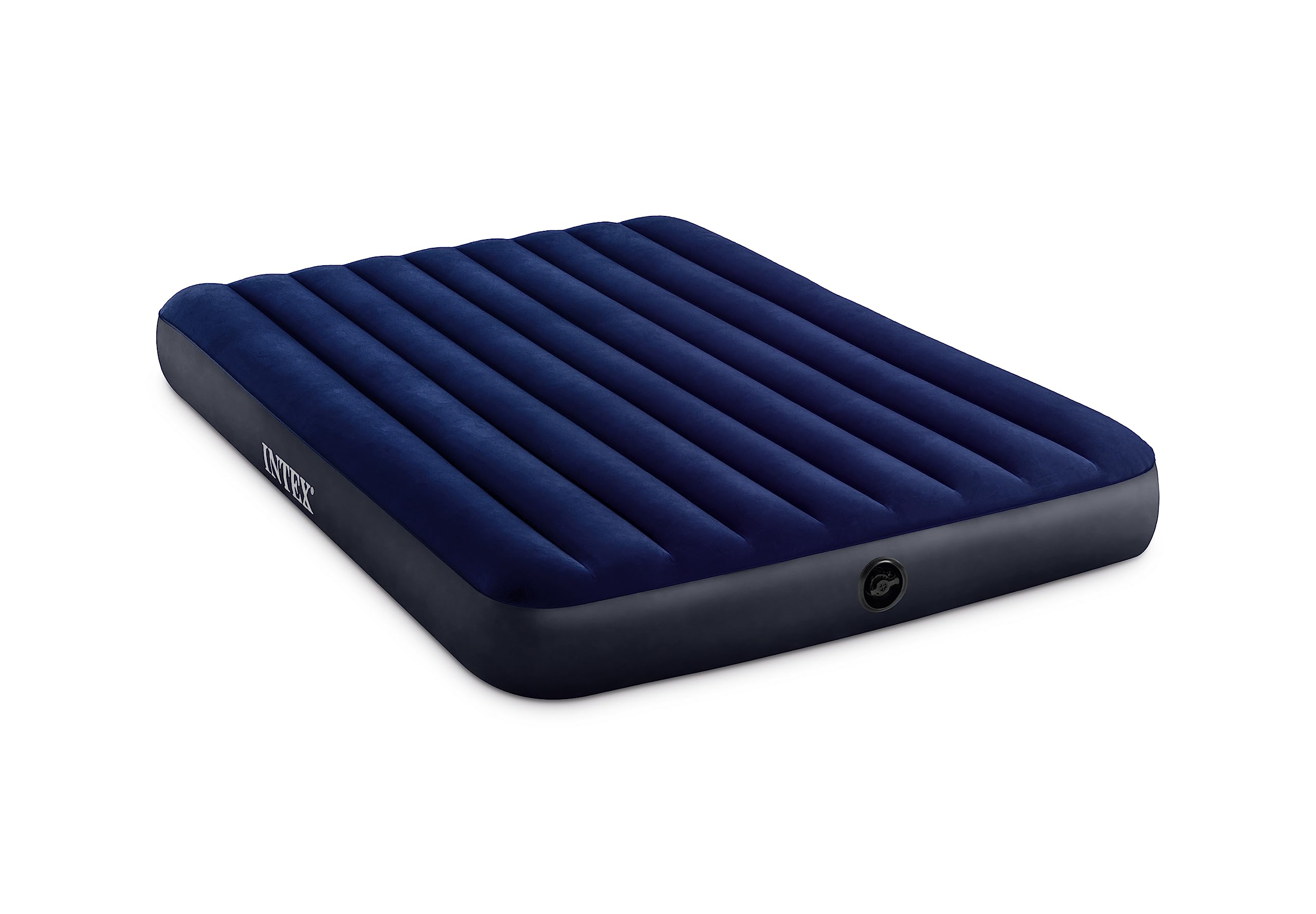 Intex 64759E Dura-Beam Standard Downy Air Mattress: Fiber-Tech - Queen Size - 10in Bed Height - 600lb Weight Capacity - Pump Sol