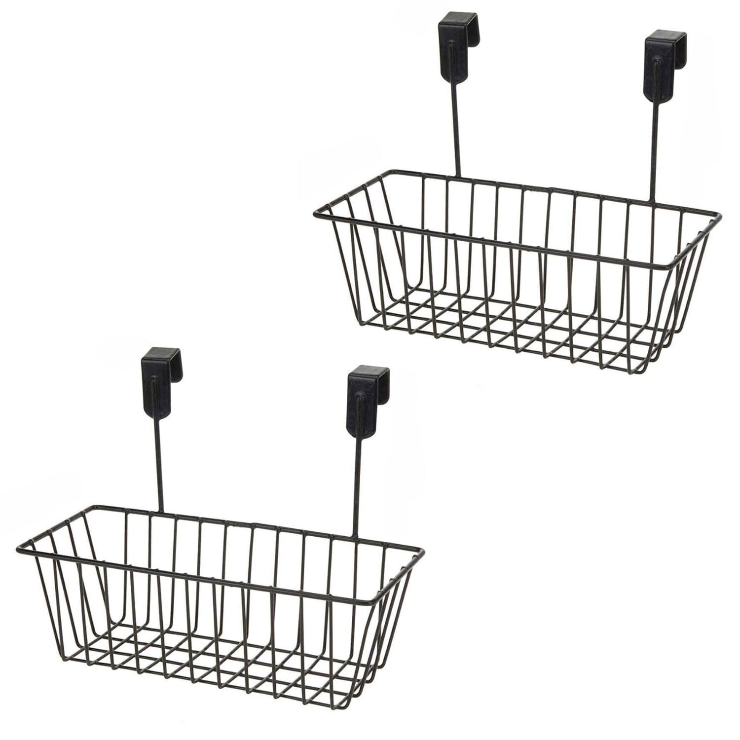 Go Hooked Hanging Storage Basket, Cabinet Door Organiser, Over Door Kitchen Cabinet Storage Basket Rack Holder Hanging Organiser