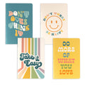 Thinkable Cute Notebook Set, 4 Pack Pastel Journals, 5.5 X 8.3 In, 60 Pages, Cute Pretty Inspirational Notebooks, Soft Cover Jou