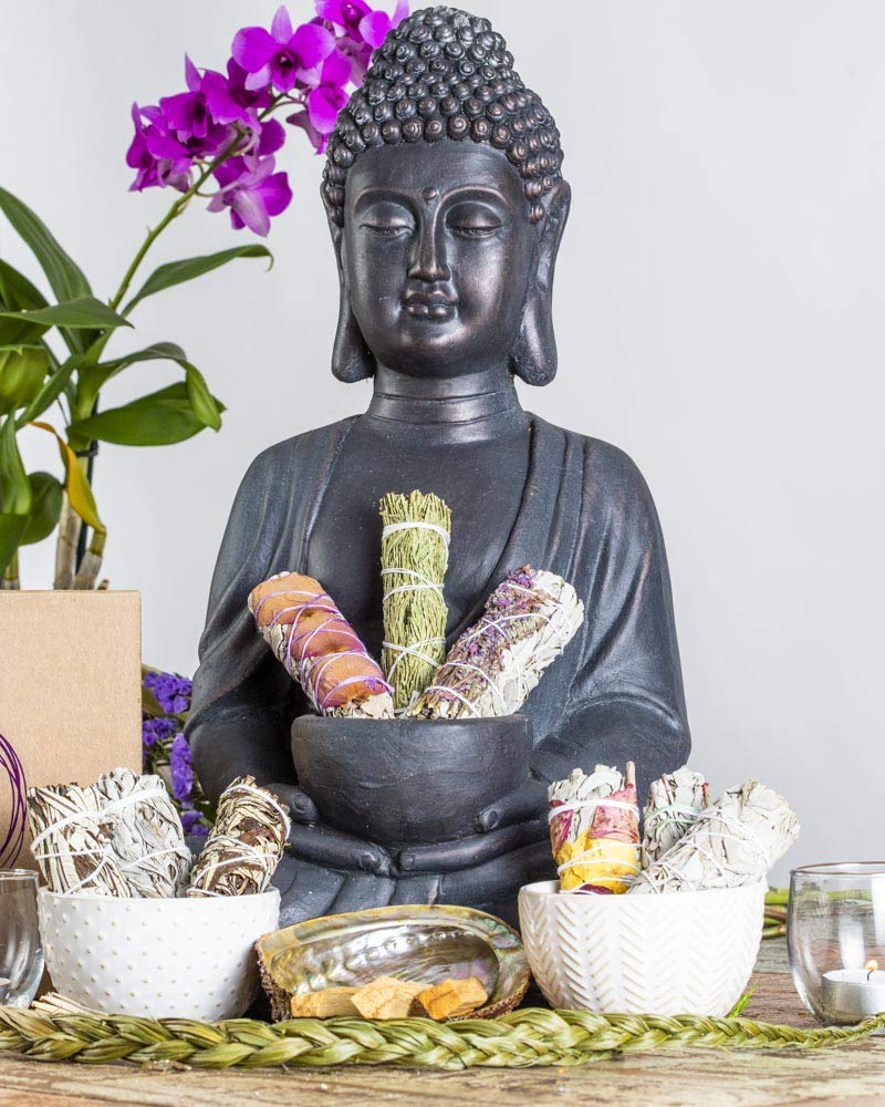 Life Of Gaia Sage Smudge Kit With Palo Santo. 6 White Sage Smudge Sticks & 2 Palo Santo Sticks For Cleansing