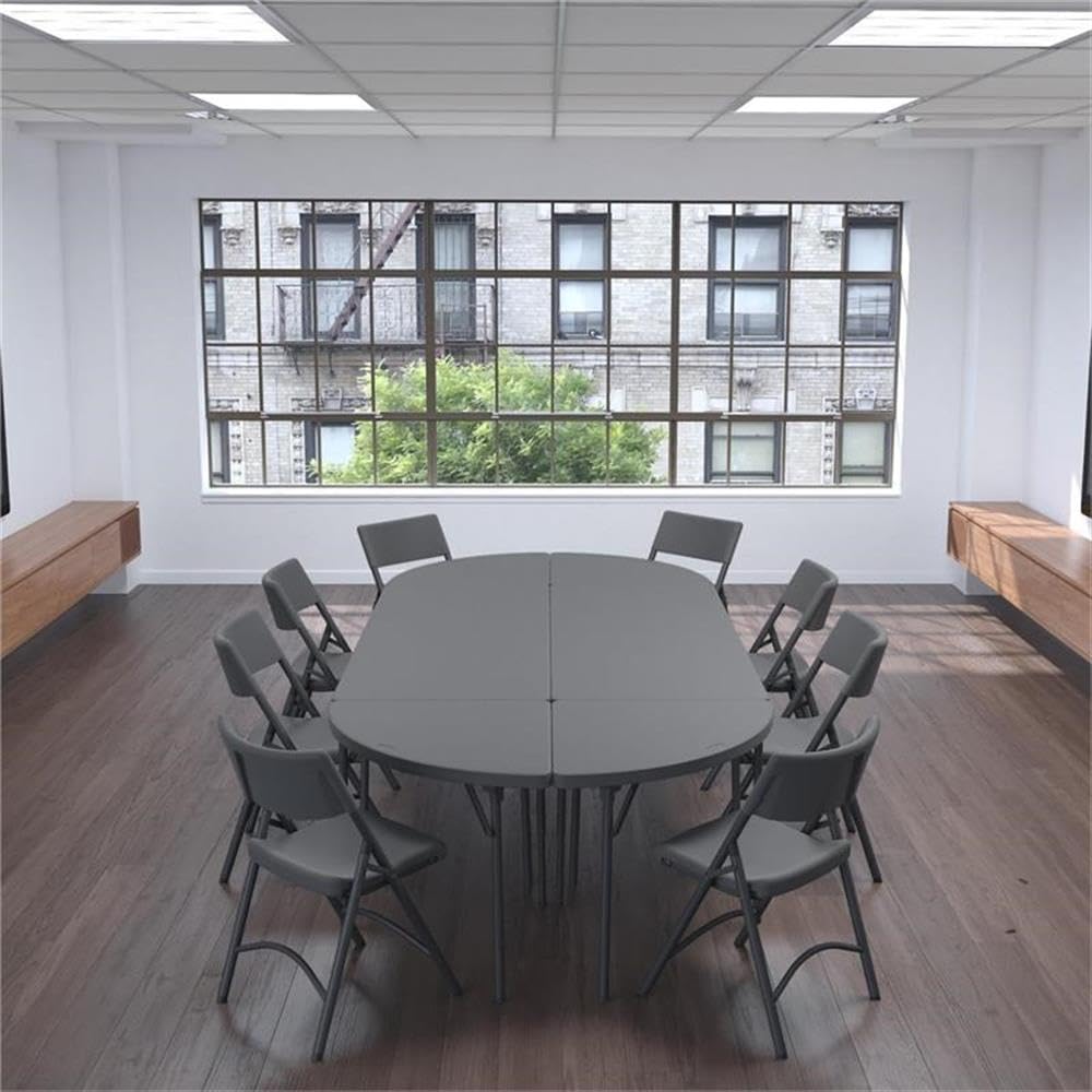 Dorel® - Corner Folding Table - Half Moon Top - 3 Legs - 29.50&quot; Table Top Width x 29.20&quot; Table Top Depth - 29.50&quot; Height