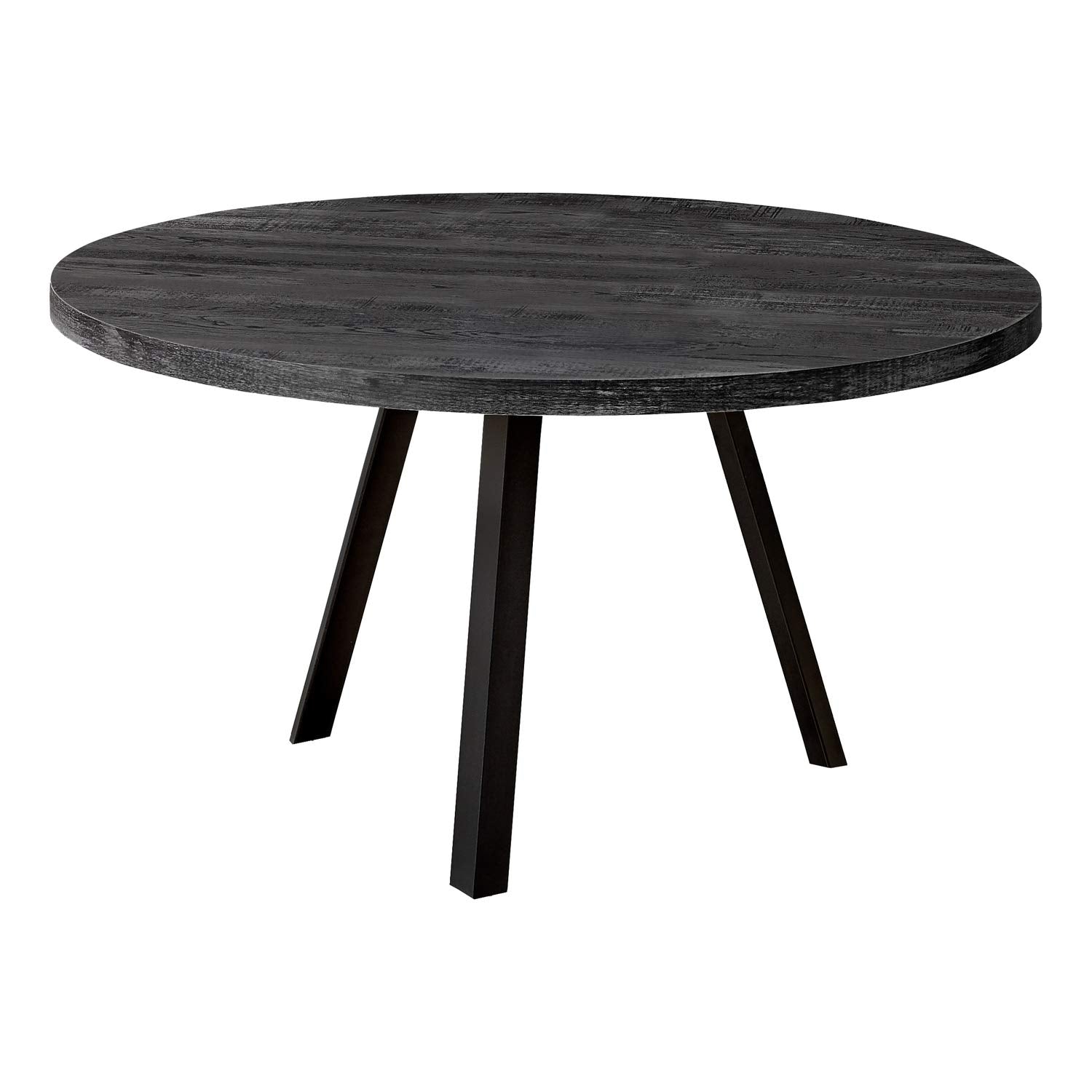 Monarch Specialties 7817 Coffee Table, Accent, Cocktail, Round, Living Room, 36&quot; Dia, Metal, Laminate, Black, Contemporary, Modern Table-36 Reclaimed Wood, 36&quot; L X 36&quot; W X 17.75&quot; H