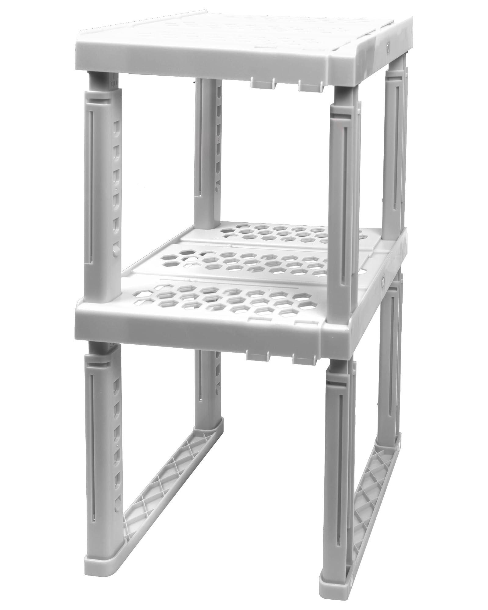 Piffny Locker Organizer Shelf, Adjustable Width And Height, Ideal Locker For School, Office, And Gym Lockers (White 2 Pack)