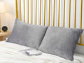 Uwkcy Velvet Standard Pillow Cases Pillowcases With Hidden Zipper,Soft And Cozy, Zippered Flannel Pillow Covers(Grey, 20X26 Inch