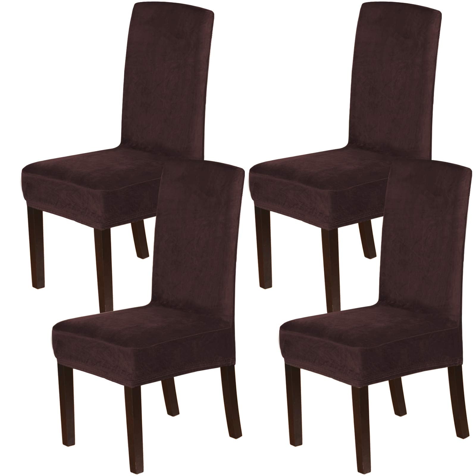 H.VERSAILTEX Velvet Dining Chair Covers Stretch Chair Covers for Dining Room Set of 4 Parson Chair Slipcovers Chair Protectors C