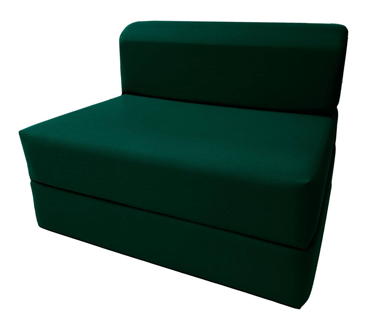 D&D Futon Furniture Sleeper Chair Folding Bed, Studio Sofa Guest Folded Mattress, High Density Foam (72 X 48 X 6, Hunter Green)