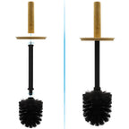 Blue Donuts Toilet Brush Holder With Bamboo Top - Black