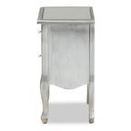 Baxton Studio Leonie 24.21-inch High 2-Drawer Nightstand, Silver and Mirror (162-10266-HiT)