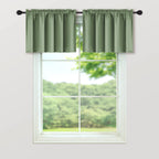 Mrs.Naturall Sage Green Valance Curtains For Windows 36X16 Inch Length