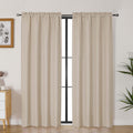 Lecloud Bessie Curtains 72 Inches Long 2 Pcs, Airy Light Filtering Faux Linen Textured Window Curtains for Living Room Bedroom D