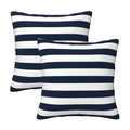Navy Blue And White Stripe Throw Pillow Covers 20X20 In Farmhouse Pillow Case Soft Outdoor Cushion Covers Set Of 2 For Sofa Bed