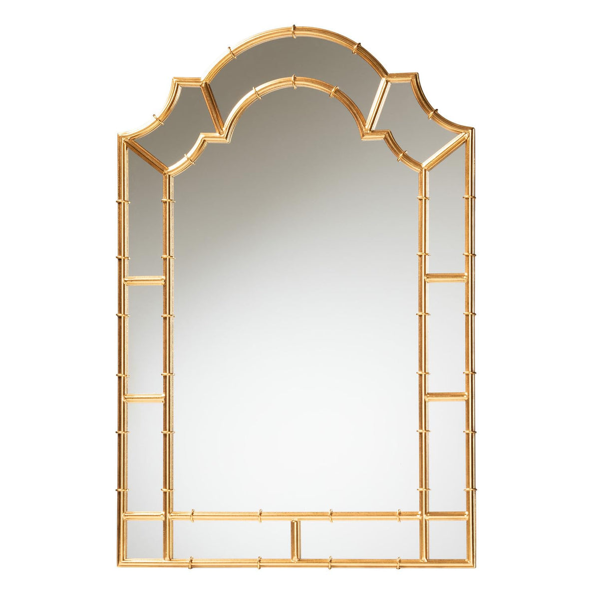 Baxton Studio Bedivere Antique Goldleaf Metal Accent Wall Mirror