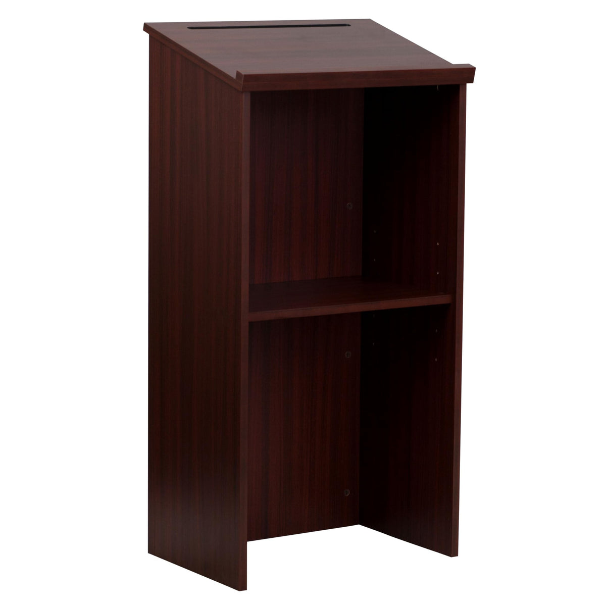 Flash Furniture Mysta Stand-Up Lectern in Mahogany