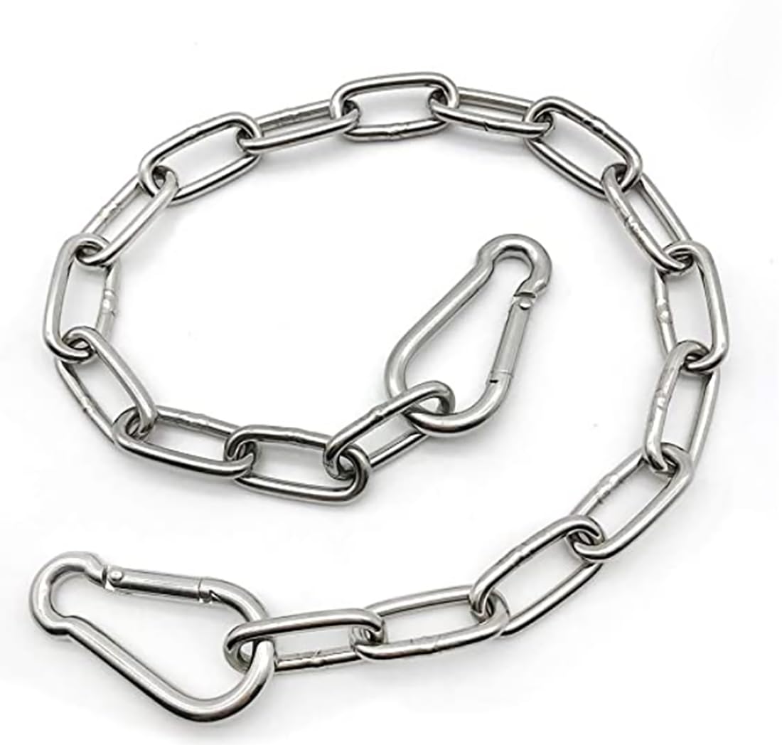 1 Pcs Heavy Duty Stainless Steel Chain 550Lb Capacity For Punching Bags Hanging Chair Hammocks Swing Trapeze Yoga (20, 4Mm)