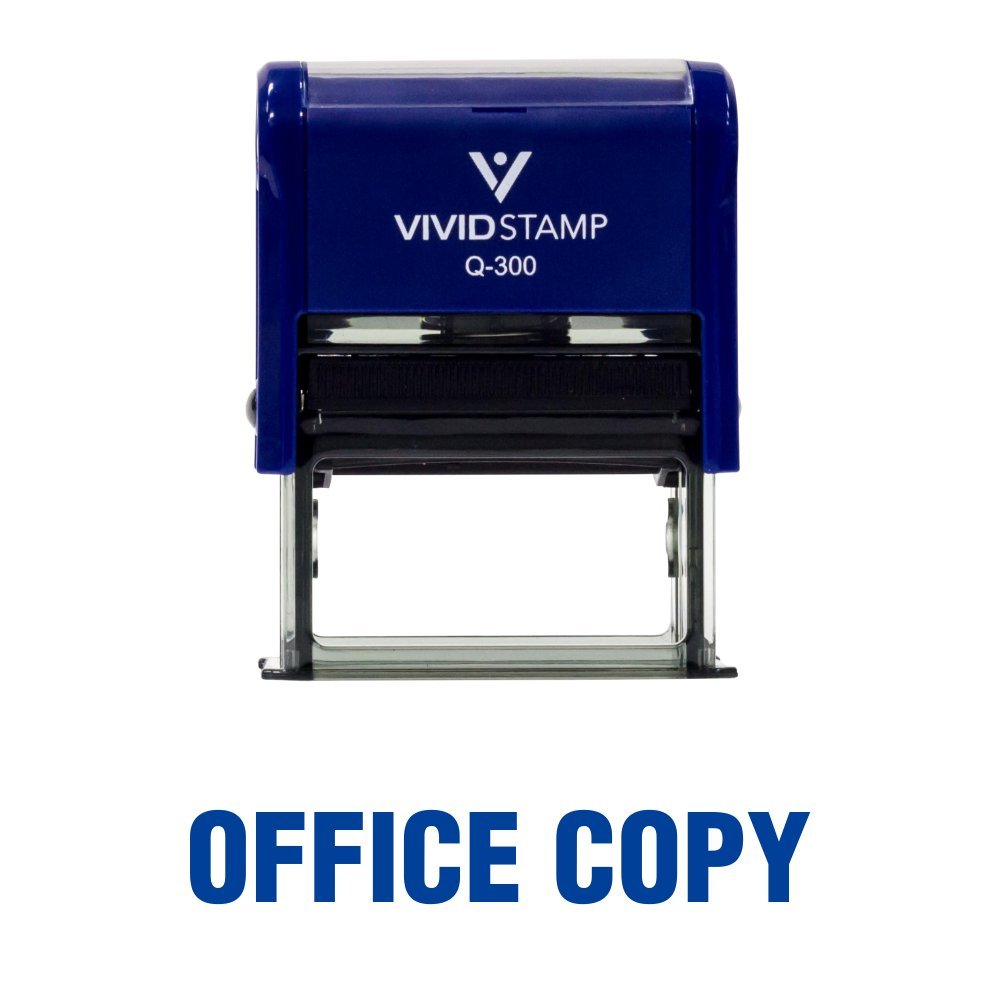 Office Copy Self Inking Rubber Stamp (Blue Ink) - Large